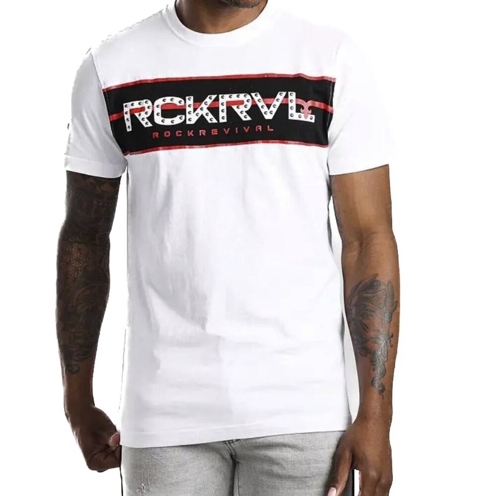 Rock Revival RCKRVL Logo Studded Graphic‎ T-Shirt Size XXXL - NWOT